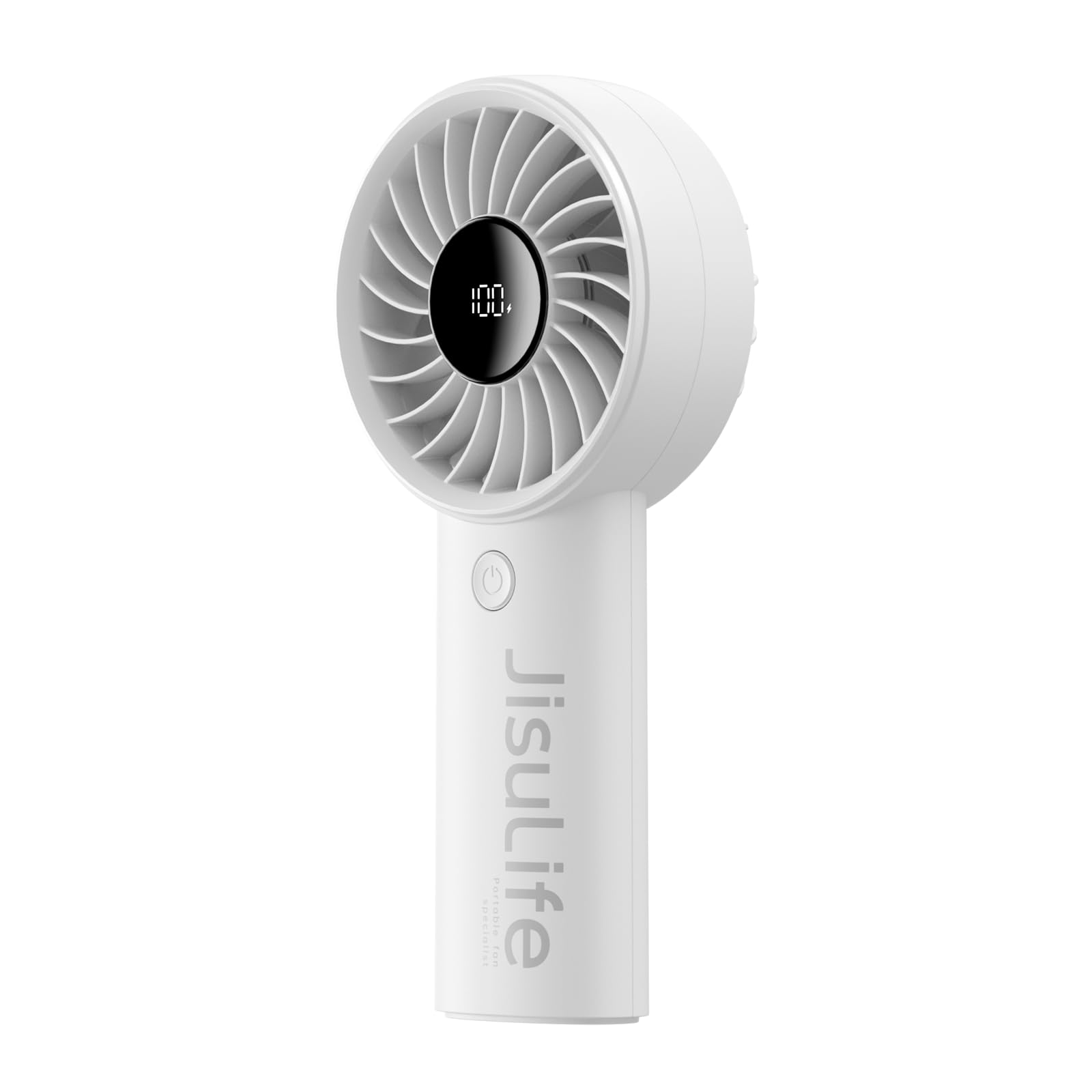 JISULIFE Handheld Fan Life4 with Powerful MotorLED Display3600mAh Battery5 Wind SpeedsLanyard; USB Rechargeable Hand held Fan; Summer Essentials Portable Fan for TravelBeachMakeupConcerts-Gery